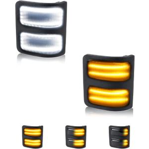 RUXIFEY Sequential Switchback Side Mirror Marker Lights Smoked Turn Signal Light LED Assembly Compatible with 2008-2016 Ford F250 F350 F450 Super Duty