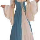 Abaowedding Womens's Medieval Renaissance Costume Cosplay Over Dress (Beige, S)