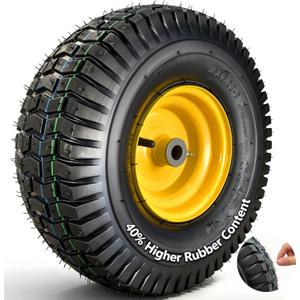 GYL 15x6.00-6 Lawn Mower Tire and Wheel, Front Tire Replacement, Fit for John Deere, Craftsman, Cub Cadet & More Riding Mowers, 4 Ply Pneumatic, 3" Offset Hub, 3/4" Bearings