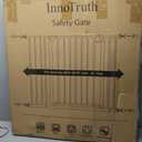 InnoTruth 29.540.75" Baby Gate for Stairs, 30" Tall Dog Gates for Doorways & Hallways, Safety Gate for Kids & Pets, Pressure-Mounted Walk-Through with Dual Lock & 2-Way Swing, Black