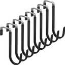 FYY Over the Door Hooks, 8 Pack Door Hangers Hooks with Rubber Prevent Scratches Heavy Duty Organizer Hooks for Living Room, Bathroom, Bedroom, Kitchen Hanging Clothes, Towels, Hats, Coats, Bags Black