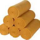 CAI TENG Fleece Throw Blanket Bulk 6 Pack Kid Blankets Soft Lightweight Cozy Polar Fleece 50 x 60 Throws Solid Pet-Friendly Bed Sofa Couch Fleece Fabric Travel Wedding Outdoor Mustard Yellow