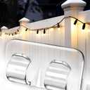 Hetyue Hooks for Outdoor String Lights Clips: 40Pcs Heavy Duty Light Hook with Waterproof Adhesive Strips - Outside Clear Cord Holders for Hanging Christmas Lighting - Outdoors Sticky Clip