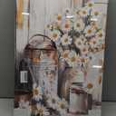 WENGTIAO 3Pcs Rustic Daisy Canvas Wall Art Fall Flower Prints Posters Vintage Country Flora Paintings Pictures Nature Botanical Artwork for Bedroom Living Room Bathroom16x24