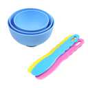 Dental Lab Mixing Bowl Rubber Flexible Plastic Spatula for Alginate Impression Plaster Materials (6Pcs)