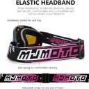 Motorcycle Goggles Men Women,UV400 protection Dirt Bike ATV MX DH Goggles Glasses,Anti-Slip Strap,Scratch-Proof (Bluepink)