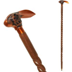 Wooden Walking Cane for Men  36 Inch Vintage Stick with Engraved Metal Handle, Elegant Mobility Aid for Seniors & Decorative Gifting Accessory (Large)