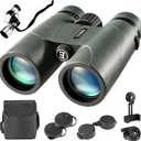 HD 10x42 Binoculars with Phone Adapter - Clear Low Light Vision - Lightweight Waterproof Binoculars for Bird, Boating, Hiking, and Camping