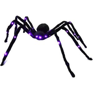 Halloween Giant Light Up Spider Halloween Decorations, Halloween Spider Decorations, Halloween Light up Spider Hairy Scary Spider Realistic Creepy Spider Props for Halloween Indoor Outdoor Home Decor (12 Inch)