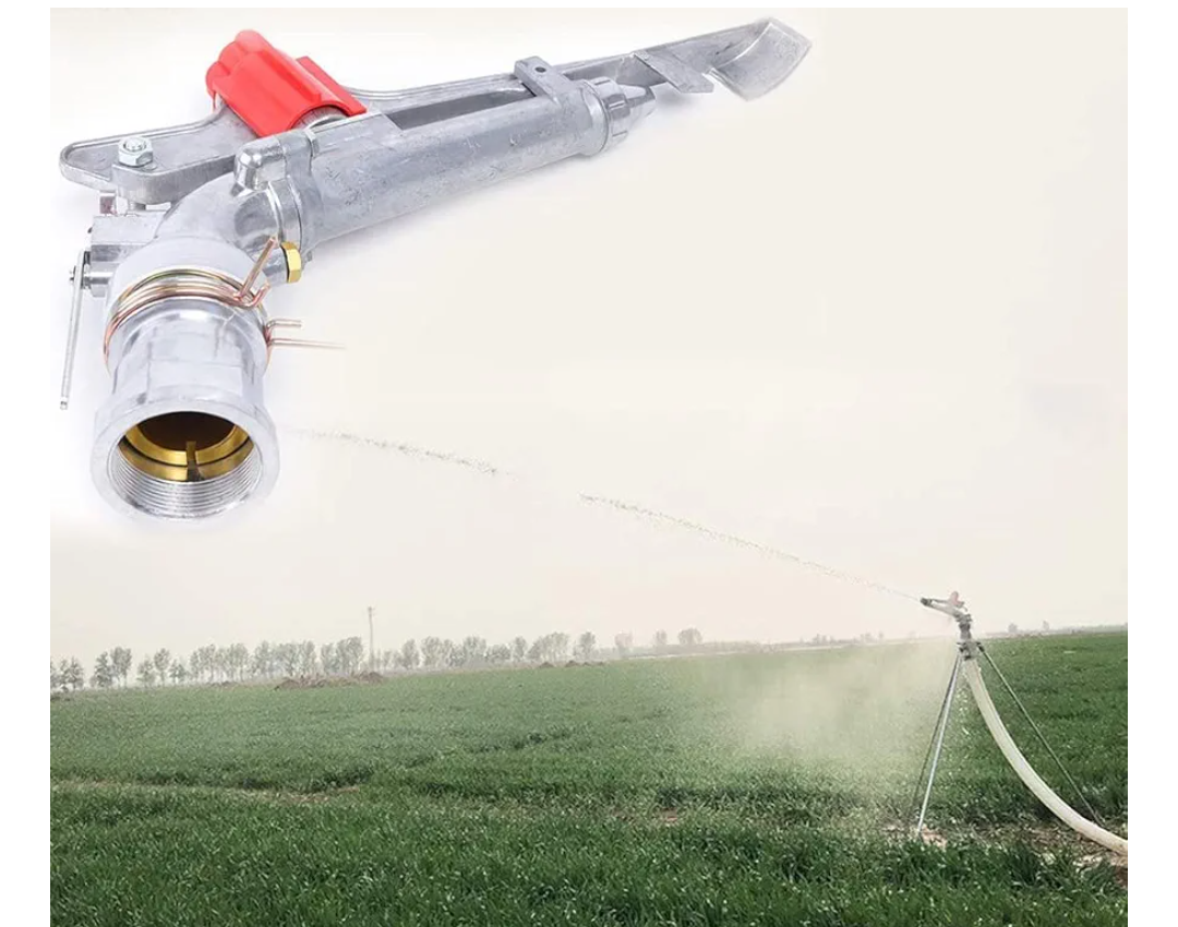 YIYIBYUS 2 Inch Irrigation Spray Gun, 65-80M Large Impact Area 360 Adjustable Water Sprinkler for Large-Scale Agricultural Irrigation