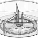 Divided Lazy Susan Turntable Storage Container Rotating Organizer Spinning Organizer Bins for Kitchen Cabinet, Pantry, Refrigerator, Countertop (12")