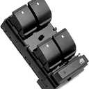 Power Window Switch Driver Side Master Control Button with RED Light | Compatible with 2007-2016 GMC Acadia | Replaces Part# 20945224 901-990