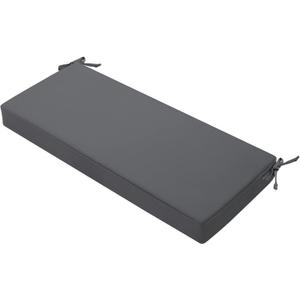 Favoyard Outdoor Bench Cushion 42 x 18 Inch Waterproof Patio Furniture Cushions 3-Year Color Fastness Garden Sofa Settee Couch Swing Pads with Handle and Attach Ties, Dark Gray