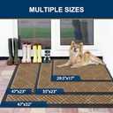 Smiry Front Door Mat Outside Entrance, Heavy Duty Outdoor Indoor Natural Rubber Doormat, Non Slip, Trap Dirt and Moisture, Easy Clean, Low Profile Patio Porch Entryway Mat, 35x23, Coffee