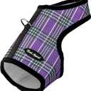 Bark Appeal Lavender Plaid Wrap N Go Dog Harness for Small-Medium Pets  Soft Solid Mesh Vest Harness for Dogs, Puppies, Kittens & Cats  Easy Buckle-Free Design for a Comfortable Fit  Small