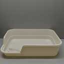Extra Large Litter Box with Low Entry,Jumbo Cat Litter Box for Kitty and Senior Cats,Cat Box for Indoor Cats,Open Top Corner Litter Pan,Easy to Clean,23.6" L x 15.7" W x 5.9" H (White)