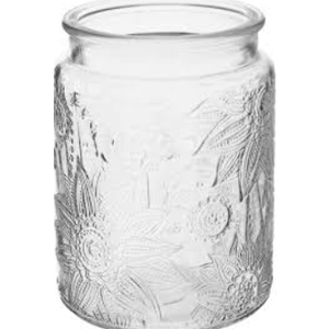 Glass Jar with designs