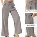 26"/28"/30" Inseam Womens Wide Leg Sweatpants Petite High Waist Summer Pants UPF50 Lightweight Beach with Pocket Split Leg (XXL)