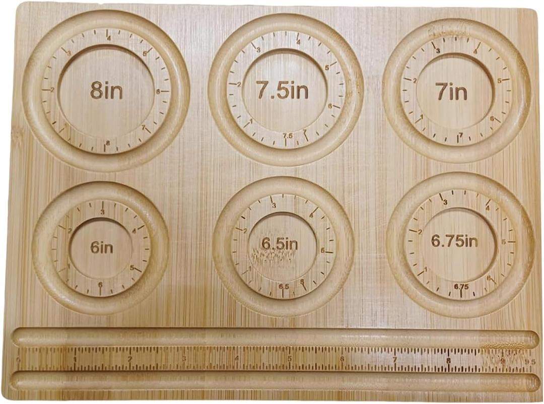 Bracelet Design Board Jewelry Crafting Wooden Bead with 6 Grooves Precise Scale Heavy Duty Rectangle Bamboo Making Tool for DIY Crafts Burlywood