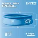 Intex Easy Set 8 ft x 24in Above Ground Pool Set, Round Inflatable Swimming Pool with 330 GPH Cartridge Filter Pump and Type H Cartridge