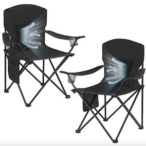 WEIDIORME Collapsible Fan Camping Chairs with Camping Chairs 2Pcs, Dark Gray