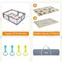 Baby Playpen with Mat, Large Baby Play Yard for Toddler, BPA-Free, Non-Toxic, Safe No Gaps Playards for Babies, Indoor & Outdoor Extra Large Kids Activity Center 79"x59"x26.5" with 0.4" Playmat
