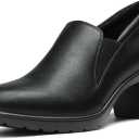 DREAM PAIRS Women's Low Chunky Block Heels Pumps Comfortable Slip-on Heeled Loafers Dress Work Shoes for Office Business LOLA (5.5, Black)