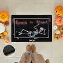 TYUU Skeleton Front Door Mat Indoor Outside Entrance, Heavy Duty Dirt Trapper Doormat with Non Slip Backing Entryway Mat for Front Back Door, 24'' x 36'', Skeleton Black