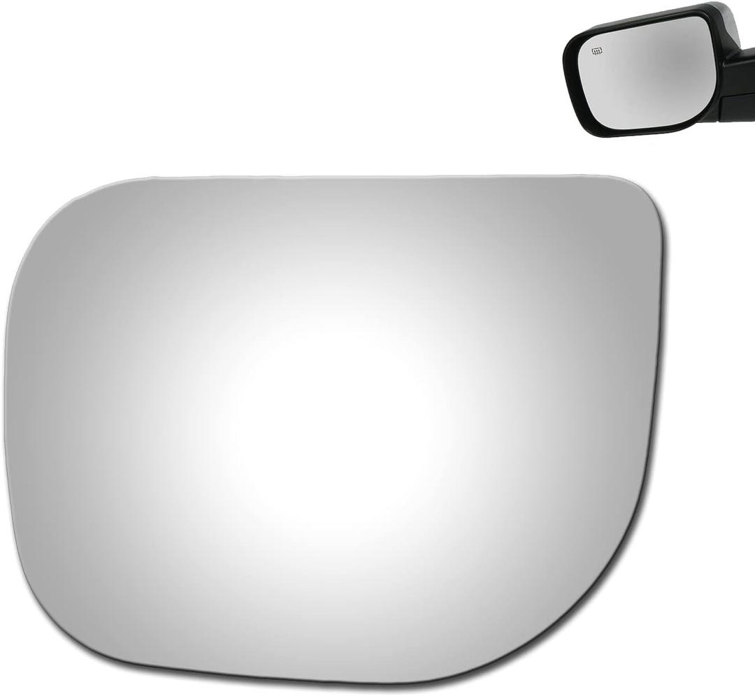 WLLW Mirror Glass for 2004-2008 Nissan Titan 2005-2009 Armada 2004 Pathfinder Armada Driver Side Only Left Flat Replacement Glass with Adhesive