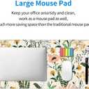 Floral Mouse Pad Stitched Edge Xl Large Mousepad 31.5" X 12" Rubber Base Non Slip Desk Mat For Laptop Pc Computer Gaming