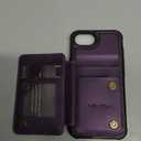 Vinich for iPhone 16e Wallet Case with Card Holder, RFID Blocking Credit Slots Kickstand Shockproof Phone Cover for Women Men, Purple