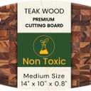 Teak Wood Oval End Grain Cutting Board 13.8 x 9.8 Inch, Small Solid Wood Kitchen Cutting Board for Cheese & Fruit Prep, Decorative Serving Board with Hanging Hole by New M Way