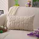 DFXSZ Easter Pillow Covers 12x20 inch Easter Decoration Beige Rabbit Soft Plush Faux Fur Jacquard Throw Pillows for Bedroom Sofa Holiday Festivals Home Decor FHJ-013C12