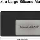 Silicone Mat 35.4"x23.6" Silicone Mats for Kitchen Counter Heat Resistant Mats for Countertop, Countertop Protector Mat, Edge Heightening Nonstick Waterproof Multipurpose Table Mat (Black)