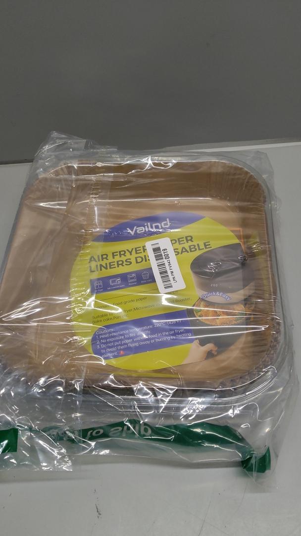 Vailnd 9inch Square Air Fryer Disposable Paper Liners, Non-Stick Food Grade Parchment Paper, Oil Resistant, Waterproof, Food Grade Baking Paper for 8-12 QT Air Fryer Microwave