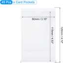 uxcell 45 Pcs Self Adhesive Index Card Pockets with Top Open, 3.5" x 5.1" Clear Plastic Labels Holders Card Holder for Libraries Organizing and Protecting Index Cards, Transparent