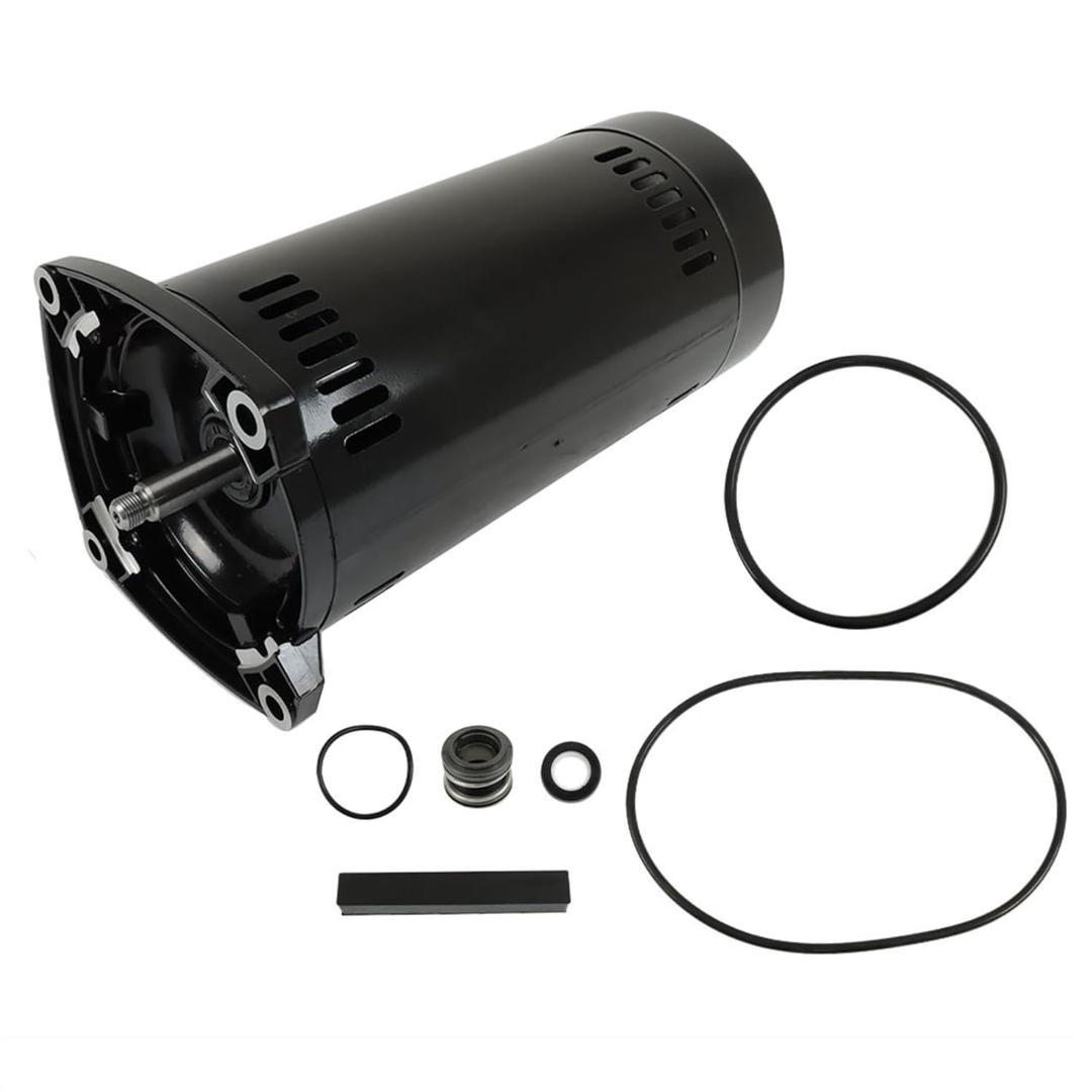 Square Flange Pool Motor, 1.5 HP Pool Pump Motor and Seal Kit Replacement for A. O. Smith ASQ165 EUSQ1152 USQ1152, 48Y Frame, 3450 RPM