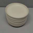 LIYH 20 Pcs Wheat Straw Plates - 9 Inch Unbreakable Dinner Plates - Dishwasher Safe Plastic Plate Reusable - Lightweight Plate for Kitchen Camping (Beige)