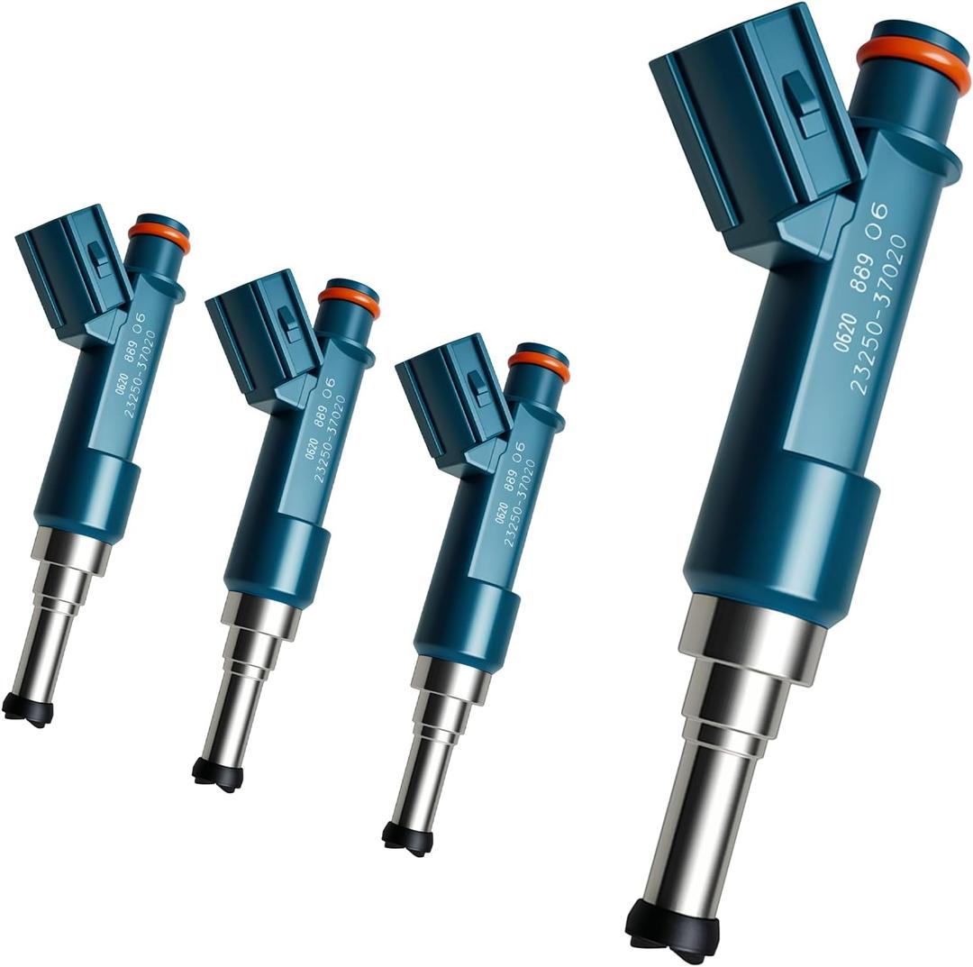 Set of 4 Upgraded 12 Holes Fuel Injectors Fits for Toyota: Prius 2010-2015, Prius Plug-In/Prius V 2010-2015, For Lexus CT200h 2011-2015, L4 1.8L, OEM # 23250-37020 (4 Pcs)