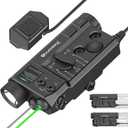 Mlok and Picatinny Mounted Tactical Flashlight Green Laser Infrared(IR) Laser 3 in 1 Combo, 1200 Lumen Light with Remote Pressure Switch for Rifle