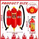 3Pcs Firefighter Backpack Water Gun Blaster Set for Kids,Fireman Tank with Hose Shooter Toy,Mini Fire Extinguisher Squirter for Summer Outdoor Play,Swimming Pool Party,World Book Day Costume Prop, Large