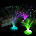 Retisee 12 Pcs Fiber Optic Lamp Multicolored Centerpiece Optic Lights Battery Powered with Cone Base Illuminated Crystals for Room Wedding Holiday Tables Disco Party