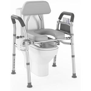 Raised Toilet Seat with Handles 400lb - Adjustable 3 in 1 Commode Chair for Toilet with Arms, Toilet Riser with Handles, Toilet Chair Over Toilet, Handicap Toilet Seat