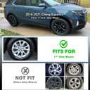 17" 4pcs Gloss Black Wheel Skins for 2018-2021 Chevrolet Equinox, ABS Wheel Skins Covers Compatible for 18-21 Equinox Wheels - Auto Tire Replacement Cap Cover