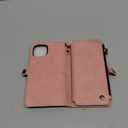 TwoHead Designed for iPhone 14 Wallet Case with Card Holder,Detachable Magnetic Phone Case with Wallet PU Leather Wallet Phone Case Wallet for Women/Men with Wrist Strap(Pink)