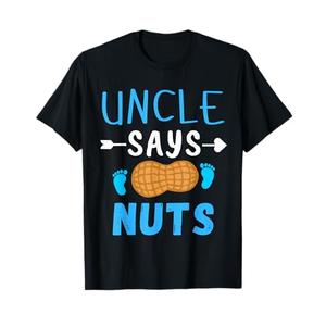 Gender Reveal Uncle says Nuts Boy Matching Family Party T-Shirt, Size Large