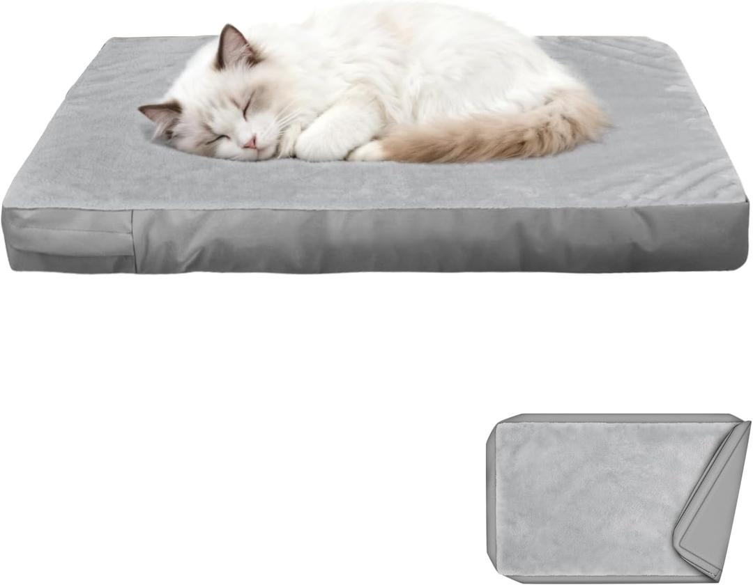 Explore Land Waterproof Dog Bed Cover Machine Washable Fluffy Dog Bed Replacement Cover for Cat, 20Lx15Wx3H inch, Gray
