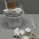 R211100 Vac-Mate Pool Cleaner Dispenser Box  Multi-Function Vacuum Skimmer Attachment  Includes Basket, Pressure Gauge & Easy Install Kit (White)