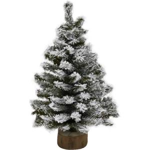 Kurt S. Adler 18-Inch Flocked Miniature Canadian Pine Christmas Tree, Green, White, Brown (TR0043)