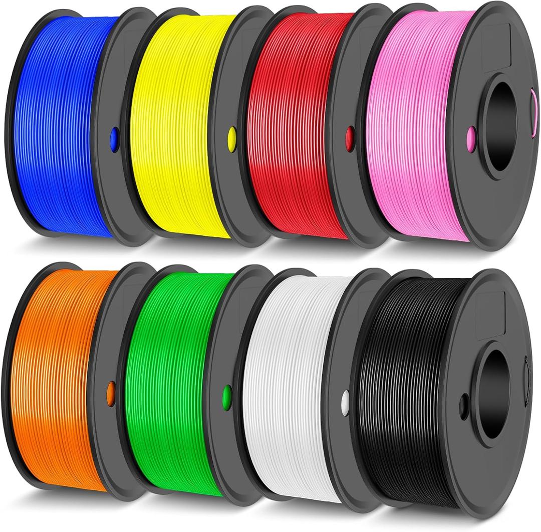 JAYO PETG Filament 1.75mm Bundle 2KG, Strong Toughness PETG 3D Printer Filament, Dimensional Accuracy +/- 0.02 mm, Fits for Most FDM 3D Printers (Black, White, Green, Red, Blue, Orange, Yellow, Pink)